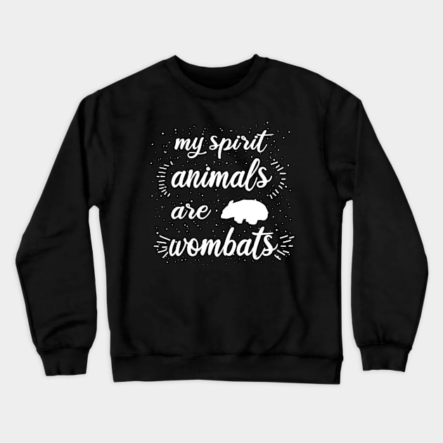 wombat spirit animal tier liebe känguru spruch Crewneck Sweatshirt by FindYourFavouriteDesign